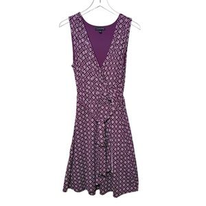 NEW 41 Hawthorn Stitch Fix Tristana Purple Faux Wrap Women’s Knit Belted Dress L